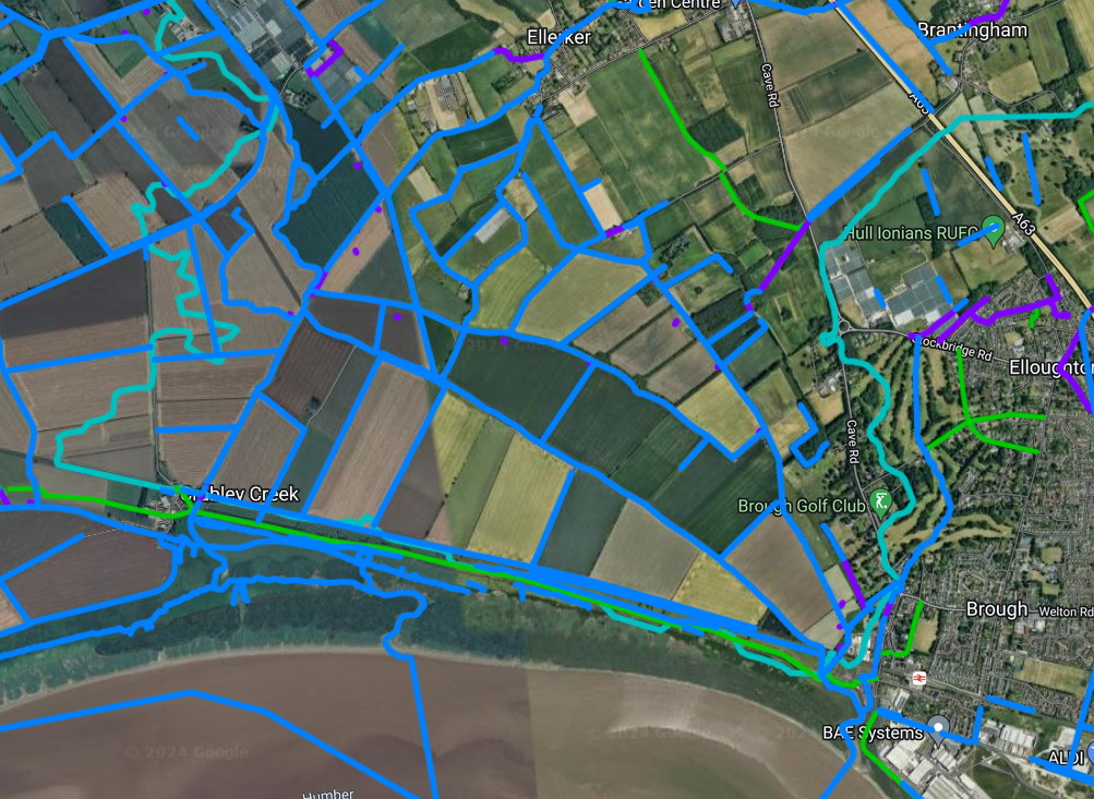 Map of Outfalls to the Humber from our catchment